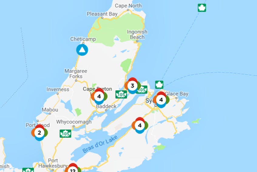 Nova Scotia Power outage map for Thursday, Nov. 15, 2018.