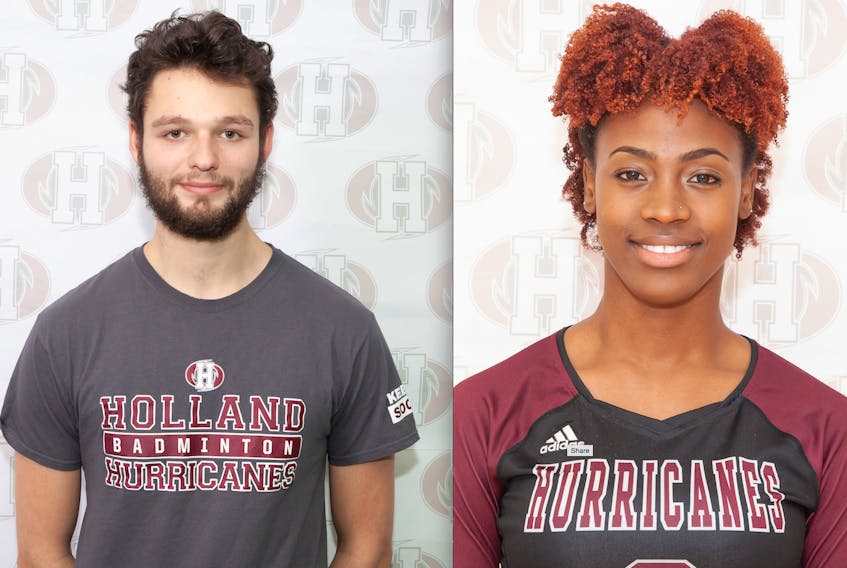 Jonah Wilton, left, and Philicia Taylor are student-athletes at Holland College.