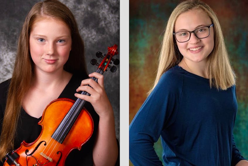 Amelia Parker, left, a fiddler from Nova Scotia, and Abigail Rogers, a featured step dancer, are two of the performers who will take the stage as the Prince County Fiddlers host their third National Fiddle Day Concert on Saturday. May 18.