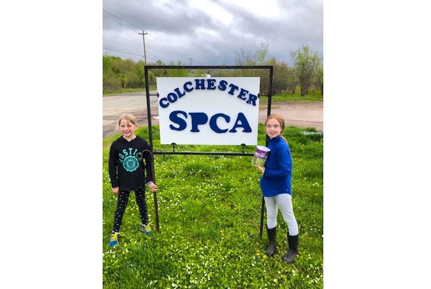 Josie Higgins, left, and Kaelyn Keddy joined forces to raise funds for the Colchester SPCA.