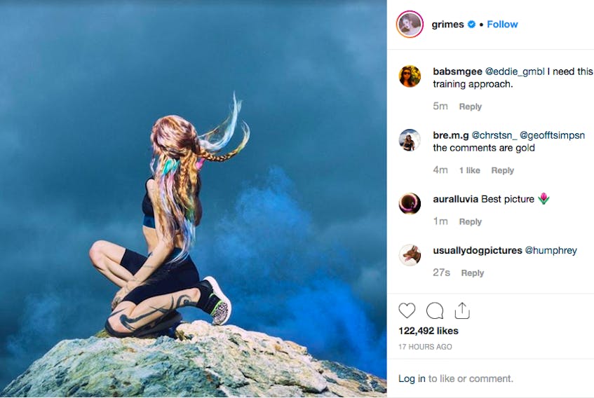 Grimes' Instagram post.