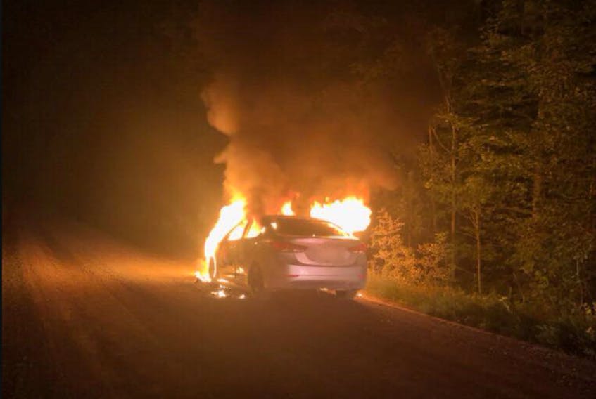 Waterville firefighters extinguished this vehicle blaze on West Black Rock Road around 5 a.m. Aug. 21.