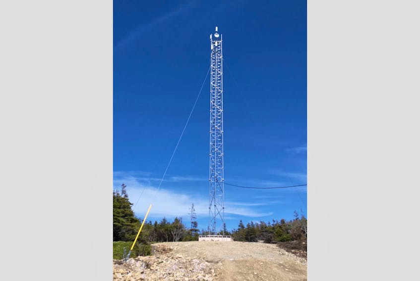 One of the Tower Telecom towers at Yankee Point, between Flower's Cove and Savage Cove, on the Great Northern Peninsula. The tower transmits internet data directly to homes in the area. CONTRIBUTED