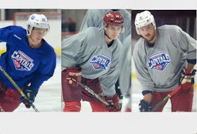 From left, Brodie MacArthur, Zach Biggar and Kallum Muirhead play hockey for the Summerside D. Alex MacDonald Ford Western Capitals.