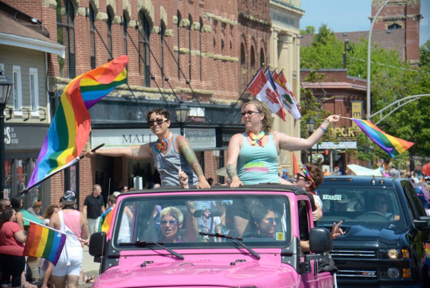 Rainbow flags and colourful clothing filled the streets during the P.E.I. Pride Parade as Islanders and visitors marched in support of the 2SLGBTQIA+ community in this file photo.