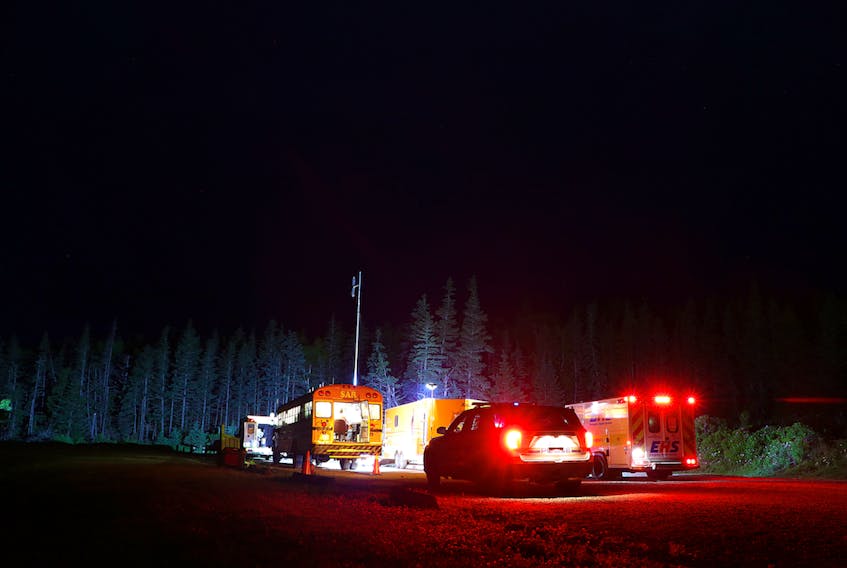 RCMP, EHS and Valley Search and Rescue teamed up to locate lost hikers at the Cape Split trail in Kings County Monday night. The search efforts continued into the following morning. – Adrian Johnstone