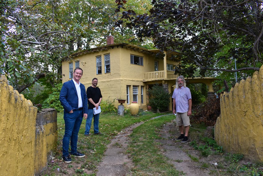 Charles Macdonald House of Centreville Society board members Geof Turner, Andrew Hurst and Kevin West are among a local group of volunteers working to save the local structure that is both a historic landmark and functional work of art.