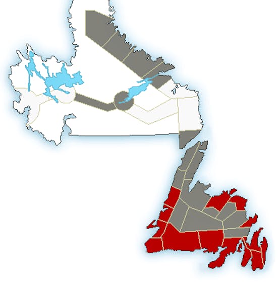 The entire island of Newfoundland is under either wind warnings or special weather statements beginning midday Monday, while parts of Labrador are expecting significant snowfall amounts.