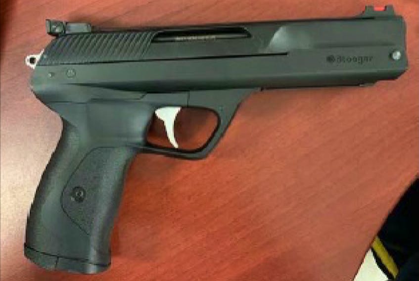This pellet BB handgun was seized from the waistband of a suspect at a Yarmouth business on Jan. 12.