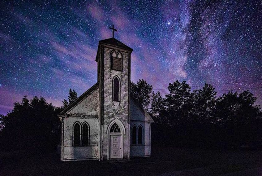 Here is another stunning nighttime photograph taken by a very talented, regular contributor, Barry Burgess. The dazzling late summer sky was a perfect backdrop for Saint Paul’s Anglican Church in Union Square N.S.  If case you’re wondering, Union Square is a lovely community in Lunenburg County.