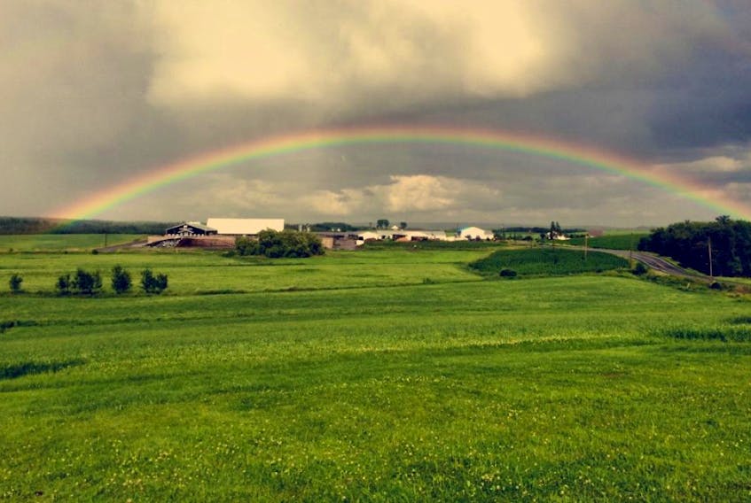 Rain showers don’t only produce lovely rainbows, but they can also clear the air.  This stunning photo was taken by Gary Scothorn in Hants County, N.S.