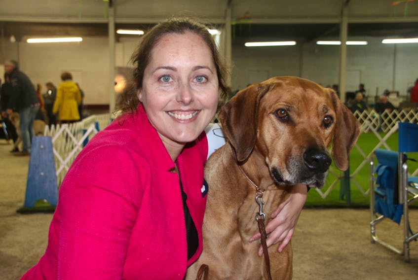 Chantalle Twohig and her Rhodesian ridgeback Drake (Trumphill's Unchartered Journey) took part in the Cobequid Dog Club show in Bible Hill on the weekend. Drake shows in classes for spayed/neutered dogs and is now a champion.