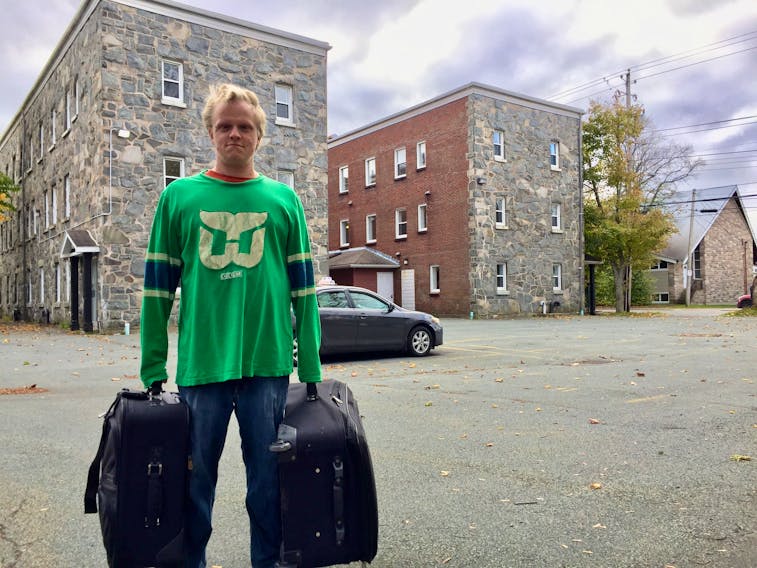 Stephen McCabe, who copes with serious medical issues, moved out of Ardmore Hall in Halifax on Sunday. The low-rent apartment building is being torn down and replaced with high-end units.