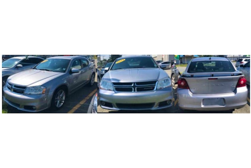 A 2013 Dodge Avenger, similar to the one pictured, was stolen from St. Croix Auto Sales on North River Road sometime between Saturday evening and Monday morning. Charlottetown Police Services photo.