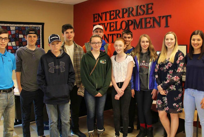 The Summer Launch program, facilitated by the St. F.X. Extension Innovation and Enterprise Centre, began May 26 with a workshop. Pictured are the grade 8 to 12 student (going into the 2018-19 school year) participants during the workshop. Contributed