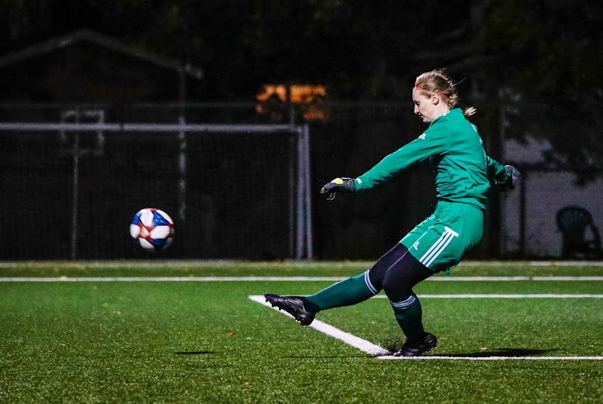 Memorial University goalkeeper Sydney Walsh has been an AUS all-star during all three years of her university career. — Memorial Athletics photo/Allison Wragg