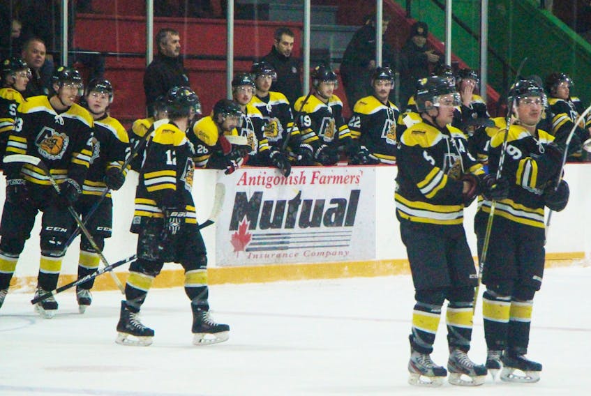 Antigonish native Dave Synishin (centre) led the Bulldogs for the past two seasons.