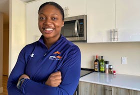Joy Chiekwe, certified exercise physiologist and personal trainer, said she hopes to inspire Black communities to make exercise and movement part of their life. She's pictured at her home on Feb. 27, 2020.
