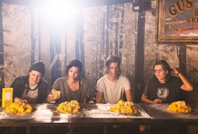 Halifax punk quartet Like a Motorcycle came back from the brink to make its hard-hitting second album Dead Broke. Here the band takes part in a mac & cheese eating contest in the new video for the single Punk Two (Dead Broke). - KT Lamond