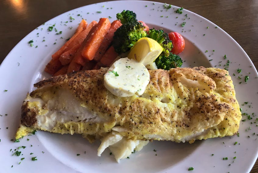 The generous portion of pan-fried haddock The British Bulldog is one of the best in the city.