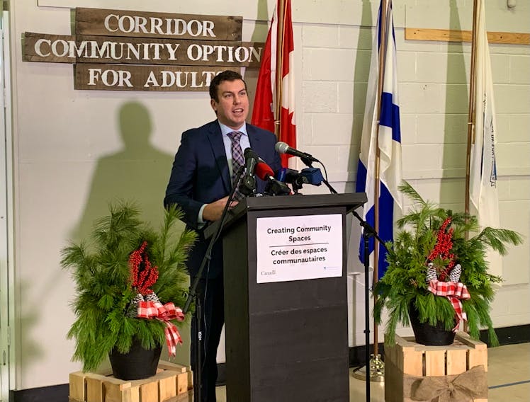 At a news conference in Enfield on Tuesday, Dec. 22, 2020, Kings-Hants MP Kody Blois announces the federal government will contribute up to $2.6 million to Corridor Community Options for Adults' new facility to be built in the Elmsdale Business Park.