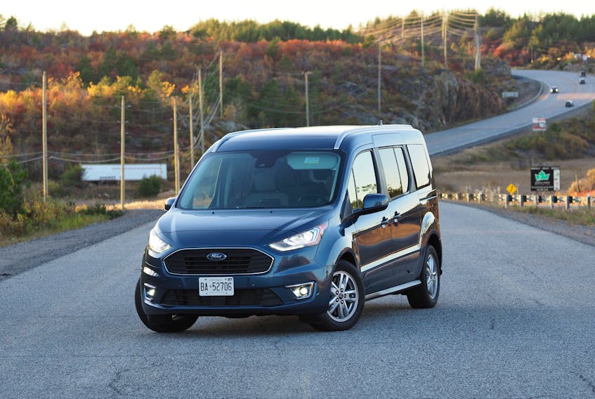 The 2020 Ford Transit Connect Titanium Wagon is powered by a 150-horsepower, two-litre, four-cylinder engine.