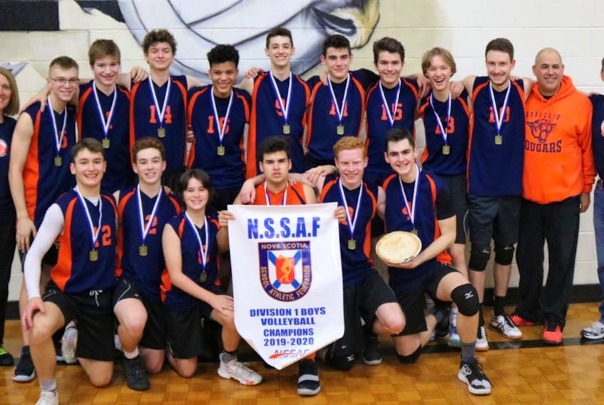 The Cobequid Cougars boys' captured their fifth straight NSSAF Division 1 championship with a 2-1 win over the Sommet Cougars on Saturday in Truro.