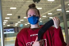 Photo of Saint Mary's University Women's Hockey forward Erin Denny. (for story by Nicole Munro)