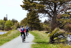 June 10, 2020—Cyclists use the Salt Marsh Trail in Lawrencetown Wednesday afternoon  For Stephen Cooke story on city bike trails.
ERIC WYNNE/Chronicle Herald