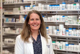 As restricitions are easing, Pharmacist Diane Harpell, says more people are coming in-person to the Dartmouth pharmacy where she works.