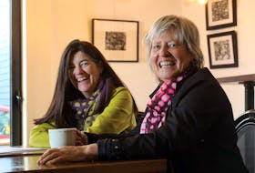 Dec. 14, 2020—Anita MacDonnell, left, and Brenda MacKenzie met serendipitously while getting coffee at Lara Cafe on Agricola Street. Both women both had the same kidney disease and are both on the transplant list. Their moms both were kidney patients in the 1970’s . One woman’s mom passed away a short time later, while the other’s mom is still living after being one of the first transplant recipients in Nova Scotia.
ERIC WYNNE/Chronicle Herald