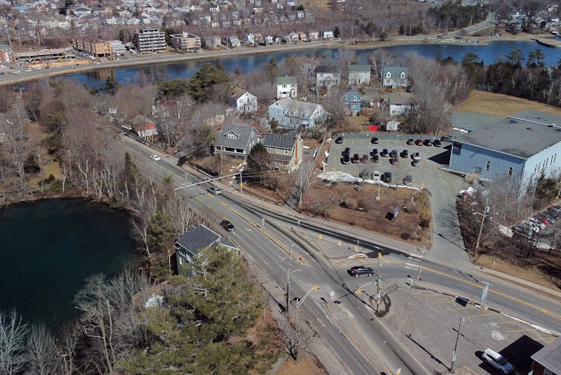 Herring Cove Road, where it meets up with Purcells Cove Road, is seen in this drone photo. - Eric Wynne