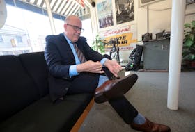 The shoes Nova Scotia Finance and Treasury Board Minister Labi Kousoulis had re-soled by Quinpool Shoe Repair. The minister kept with the Canadian tradition of selecting a pair of shoes for budget day.