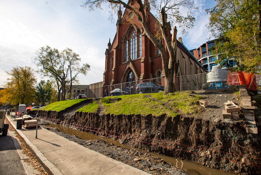 Archaeologist Jonathan Fowler says someone should be monitoring work being done on Grafton Street in front of St. David's Church as the area looks like it was once an cemetery.
Ryan Taplin - The Chronicle Herald