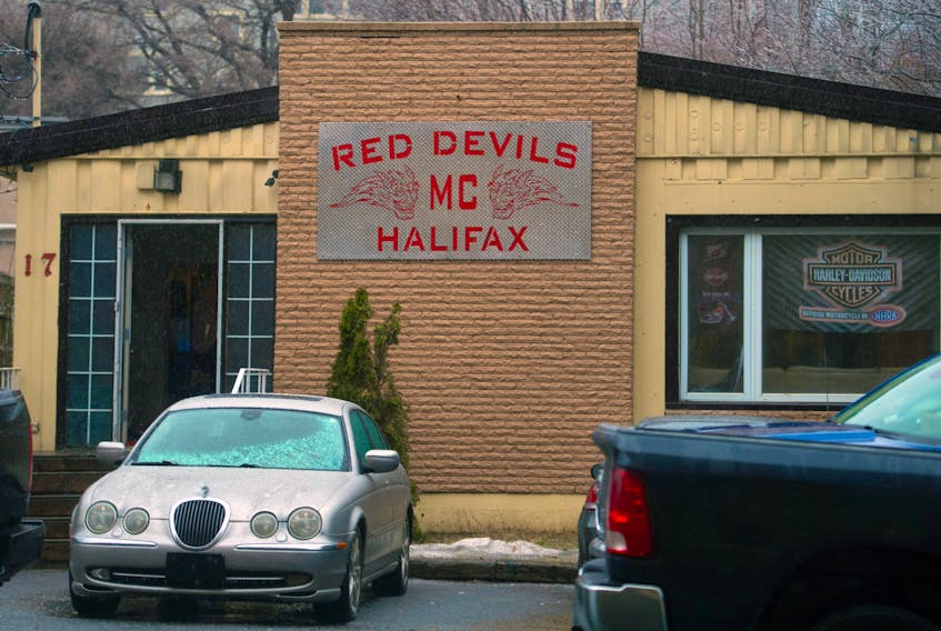 The Red Devils motorcycle club building on Alma Crescent in Fairview. Photo taken on Thursday, February 27, 2020.