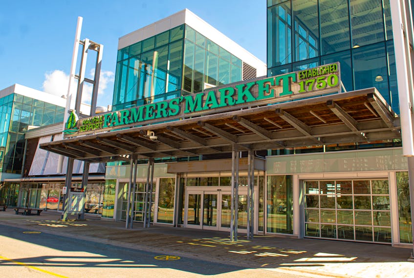 Exterior of the Halifax Seaport Farmers' Market. Photo taken on May 6, 2020.