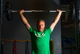 Rob O'Brien, owner of Osprey Athletics CrossFit + Weightlifting, at his Bedford gym on Friday, May 22, 2020.