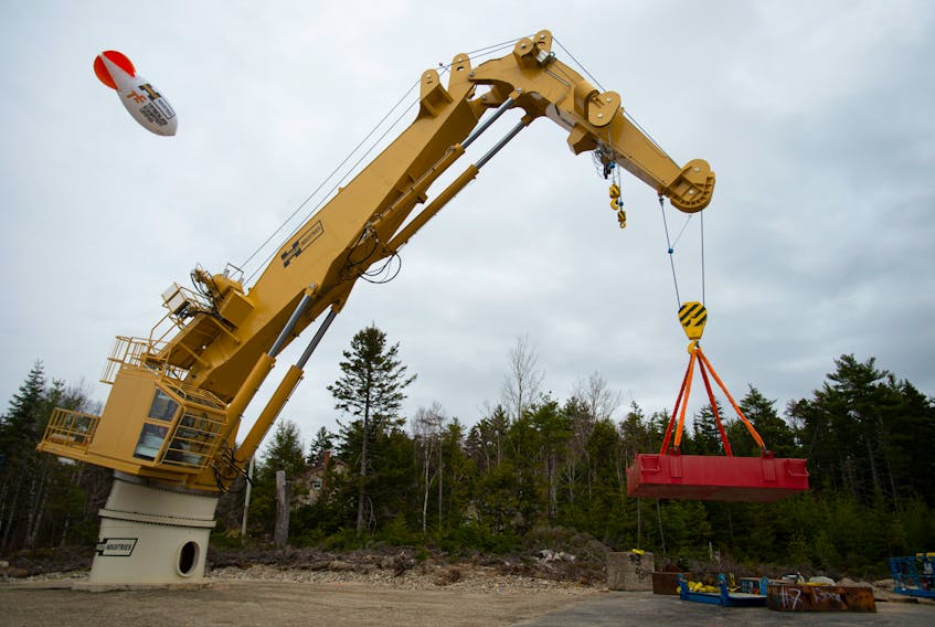 A crane operator uses a new HAW66-300K marine crane at Hawboldt Industries in Chester on Wednesday, November 25, 2020. The crane will be used by the Canadian Coast Guard.
Ryan Taplin - The Chronicle Herald