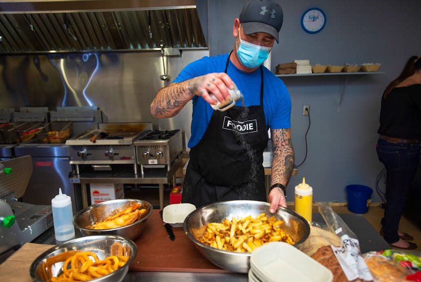 Dave Nicholson, owner of Sydelles Fish & Chips, works in the kitchen at his new location on Cobequid Rd. in Lower Sackville on Wednesday, December 30, 2020. Sydelles has reopened after a fire at the old Bedford location in August.