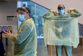 FOR NEWS STORY:
Technicians prepare to conduct free COVID-19 testing at a pop-up testing site in the Richard Murray Design Building in Halifax Tuesday November 24, 2020. Students were able to get a rapid test at the school
TIM KROCHAK PHOTO