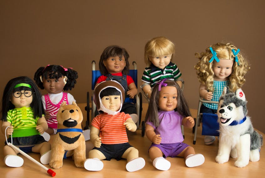 Dolls made by Lakeshore Learning, which are used in the “I Can Too!” disability awareness presentations.