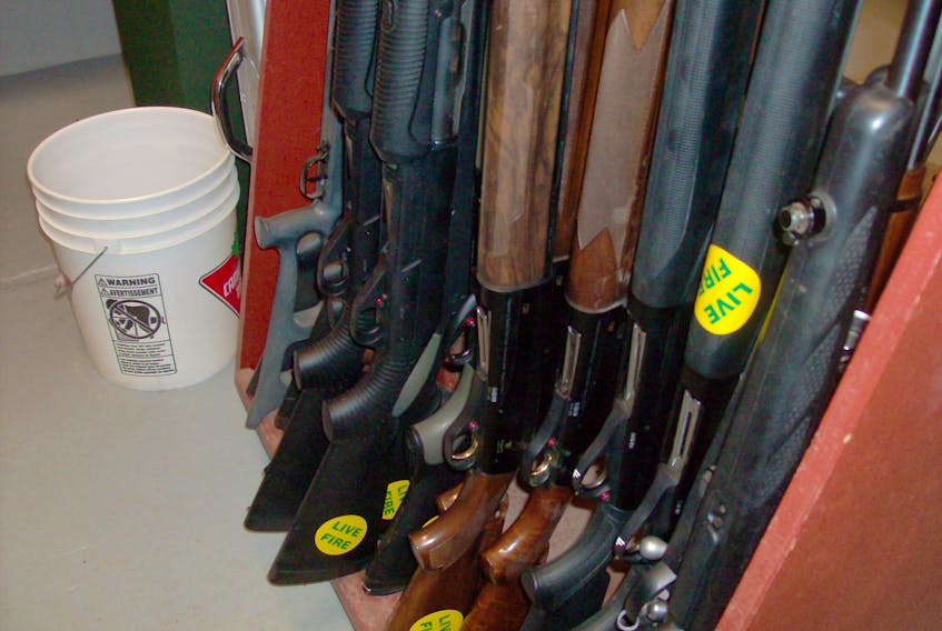 Guns at a wildlife storage facility in the province. — Submitted photo