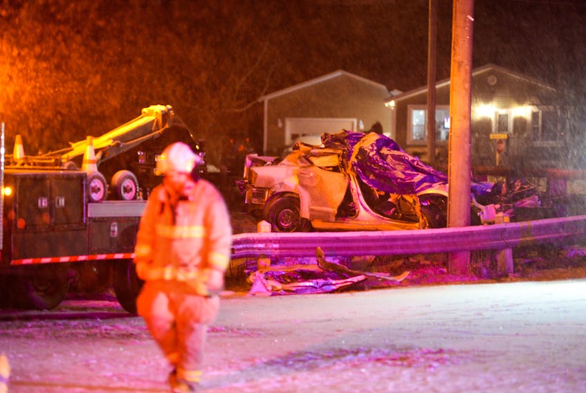 A man died Thursday night in a single-vehicle collision in Witless Bay.