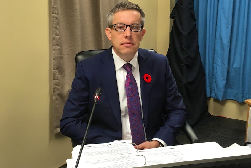 Jason Kean, former deputy project manager on the Muskrat Falls development, spoke about project cost estimates and costs associated with project risk at the Muskrat Falls Inquiry in St. John’s Wednesday.