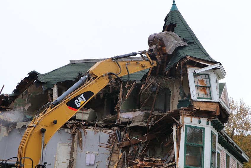 Waterford Manor, the 113-year-old Queen Anne-style house at the corner of Waterford Bridge Road and Waterford Lane in St. John’s, was demolished on Tuesday.
