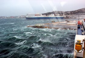 Marine Atlantic’s ferry Blue Puttee, pictured recently docked in Port aux Basques, has had several cancelled crossings on the gulf over the last three weeks due to extreme weather.
