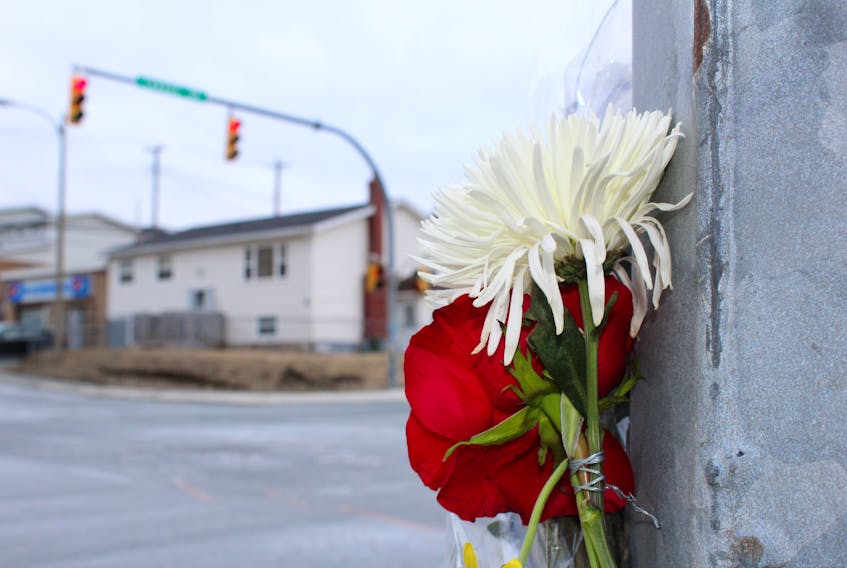 Flowers were placed near the site in the Cowan Heights area of a fatal car accident over the weekend that took the life of 19-year-old Alyssa Power.