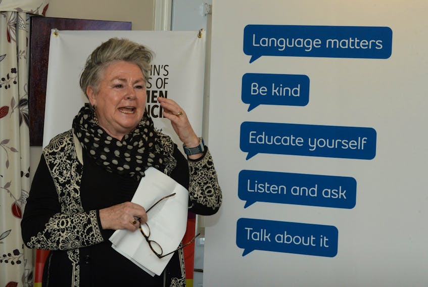 Actress and comedian Mary Walsh, the local ambassador for the 2019 Bell Let’s Talk Day slated for Jan. 30, speaks Thursday at the launch of the 2019 event, at the St. John’s Women’s Centre on Cashin Avenue.