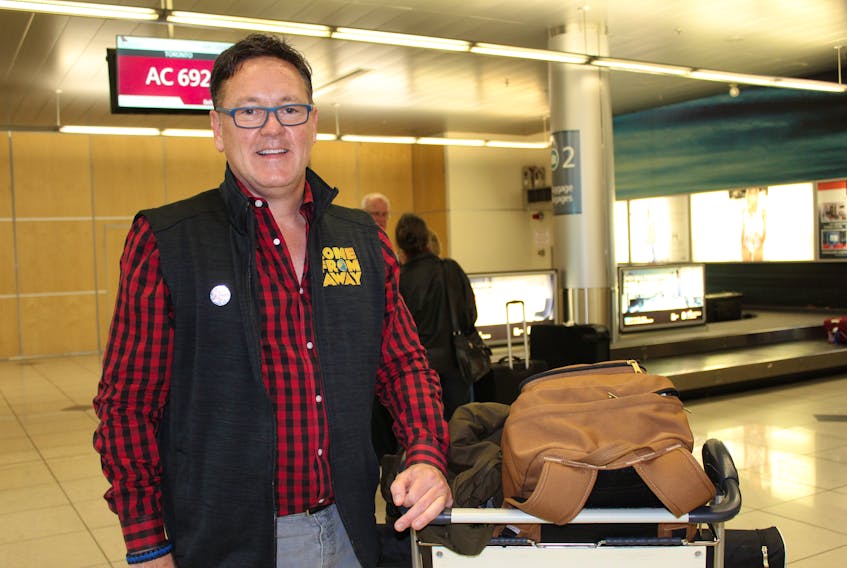 Kevin Tuerff arrived at St. John’s International Airport Friday evening to kick off a week-long adventure around the province, with a goal to boost tourism and spread the same kindness he encountered in Gander when he became stranded there on 9-11.