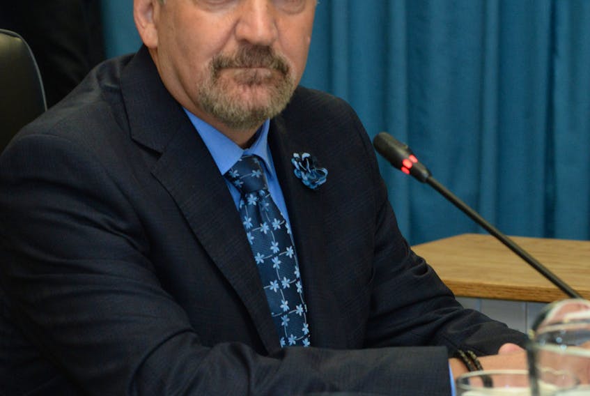 Brendan Paddick, chair of the Nalcor Energy board of directors, at the Muskrat Falls Inquiry in St. John’s on Tuesday.